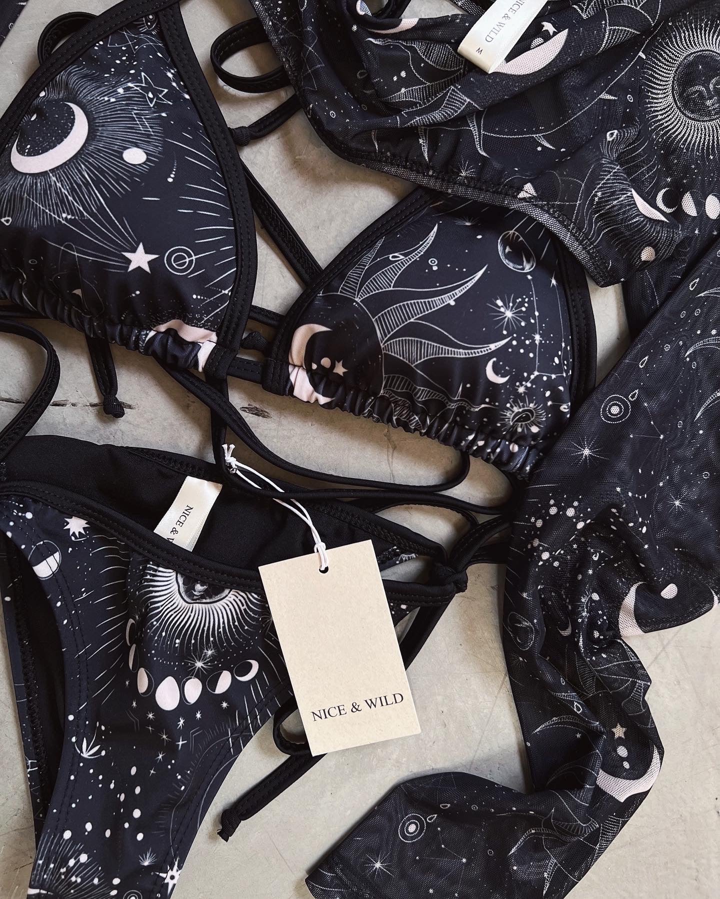 SET BIKINI FASES LUNARES + FALDA EN MALLA