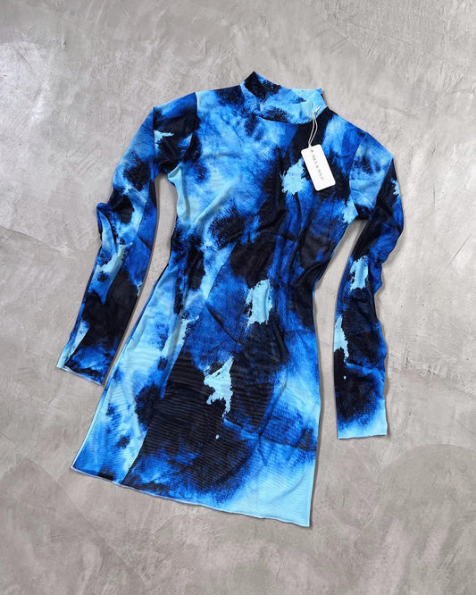 VESTIDO MALLA ABSTRACTO AZUL