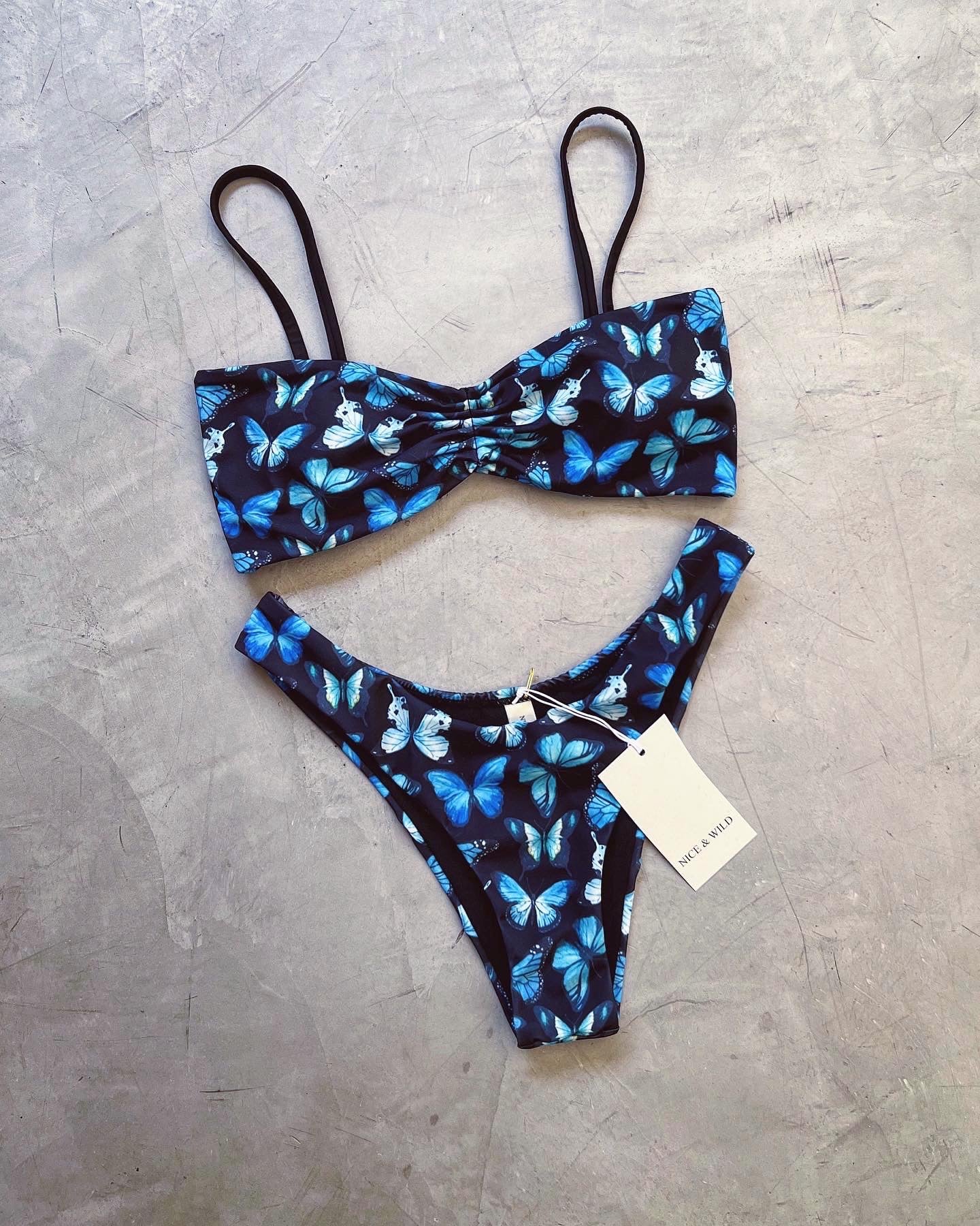 STRAPLESS MARIPOSA AZUL