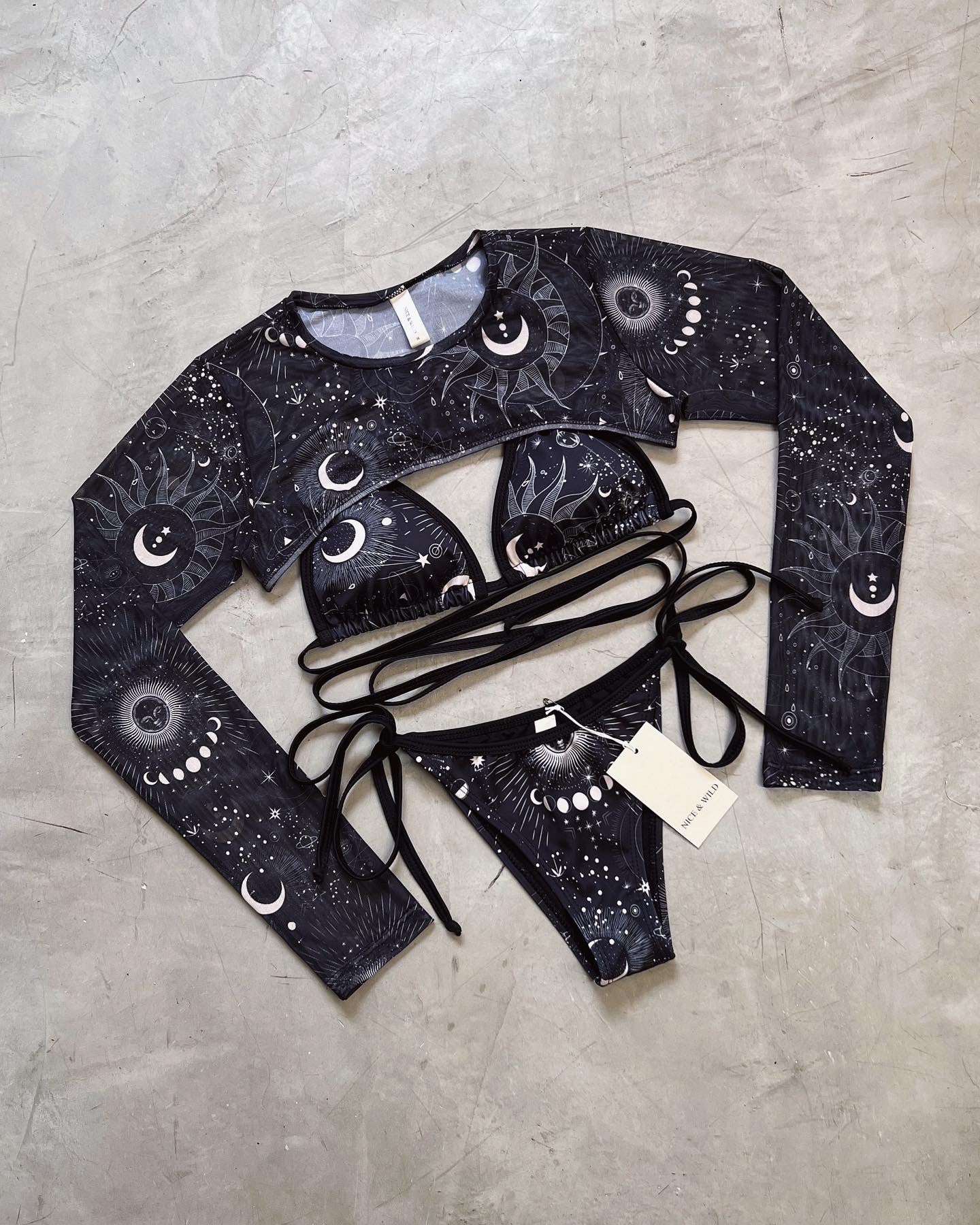 SET BIKINI FASES LUNARES + FALDA EN MALLA