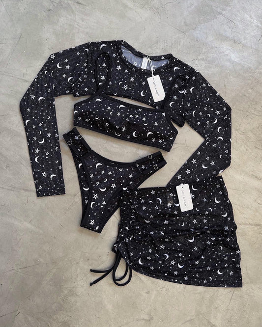 SET BIKINI MIRANDA ESTRELLITAS + FALDA EN MALLA