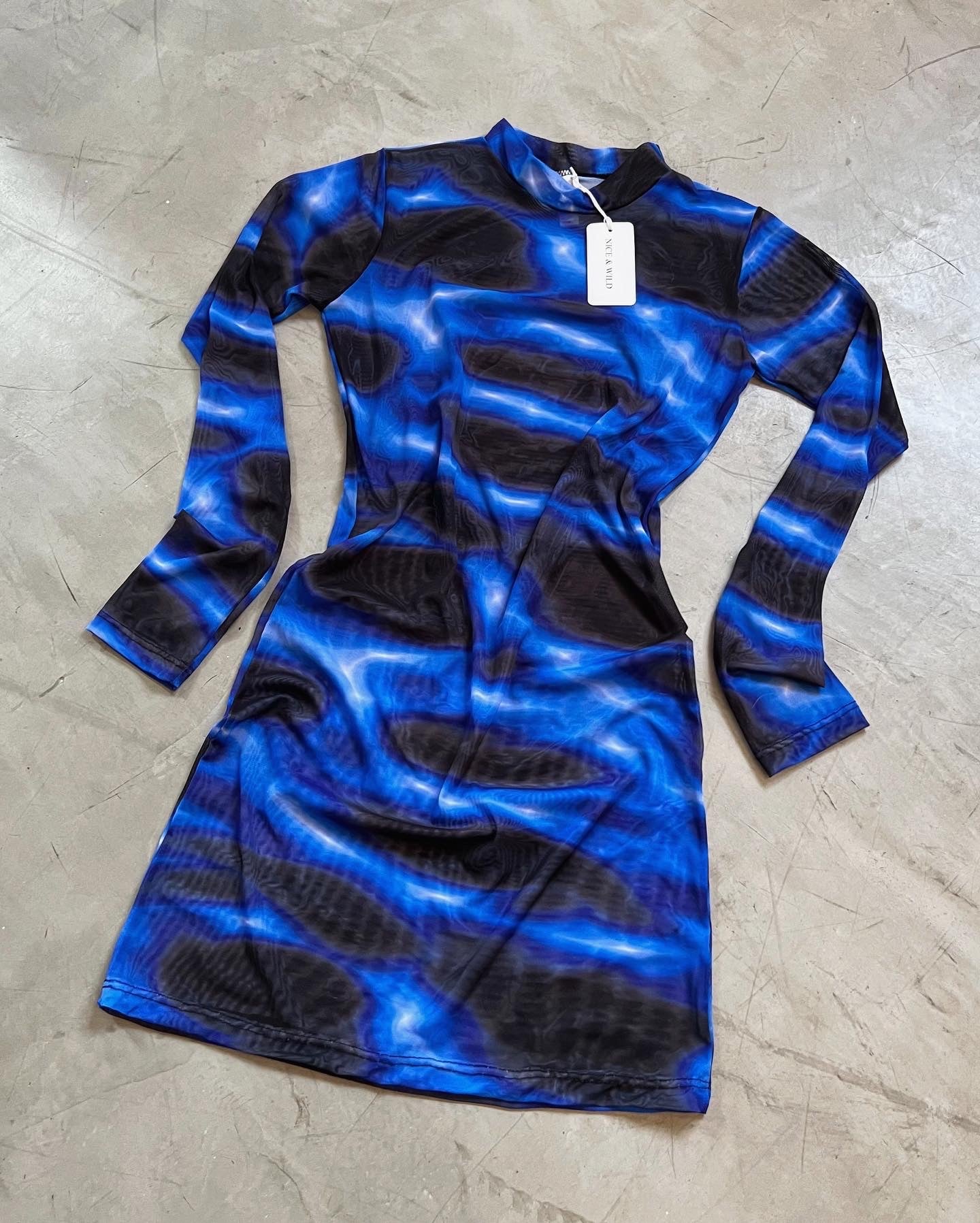 VESTIDO MALLATEX AZUL ELECTRICO