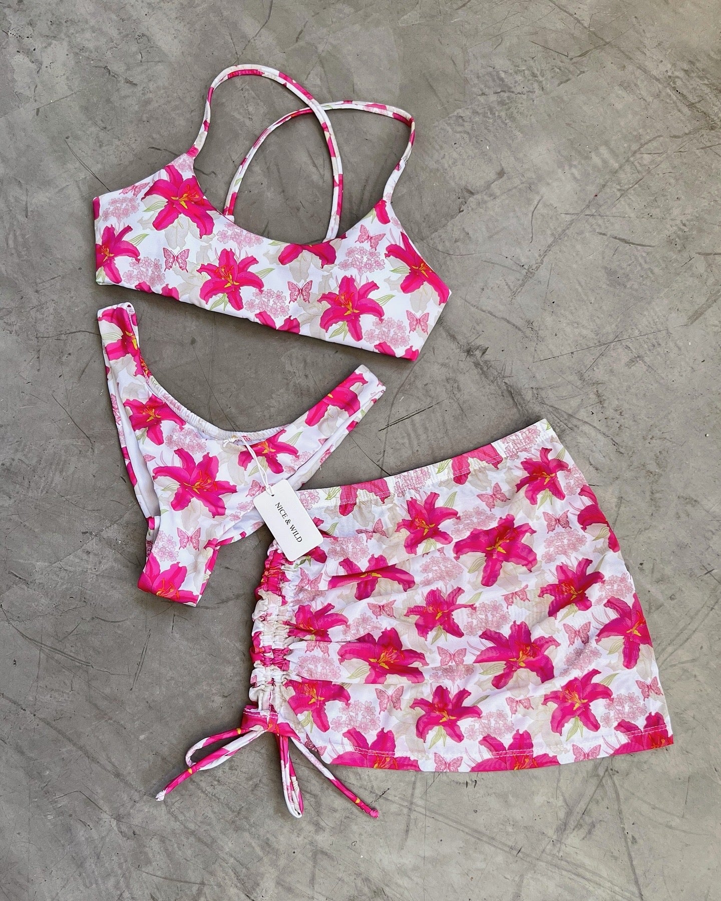 BIKINI CRUZADO AZUCENA + FALDA EN MALLA