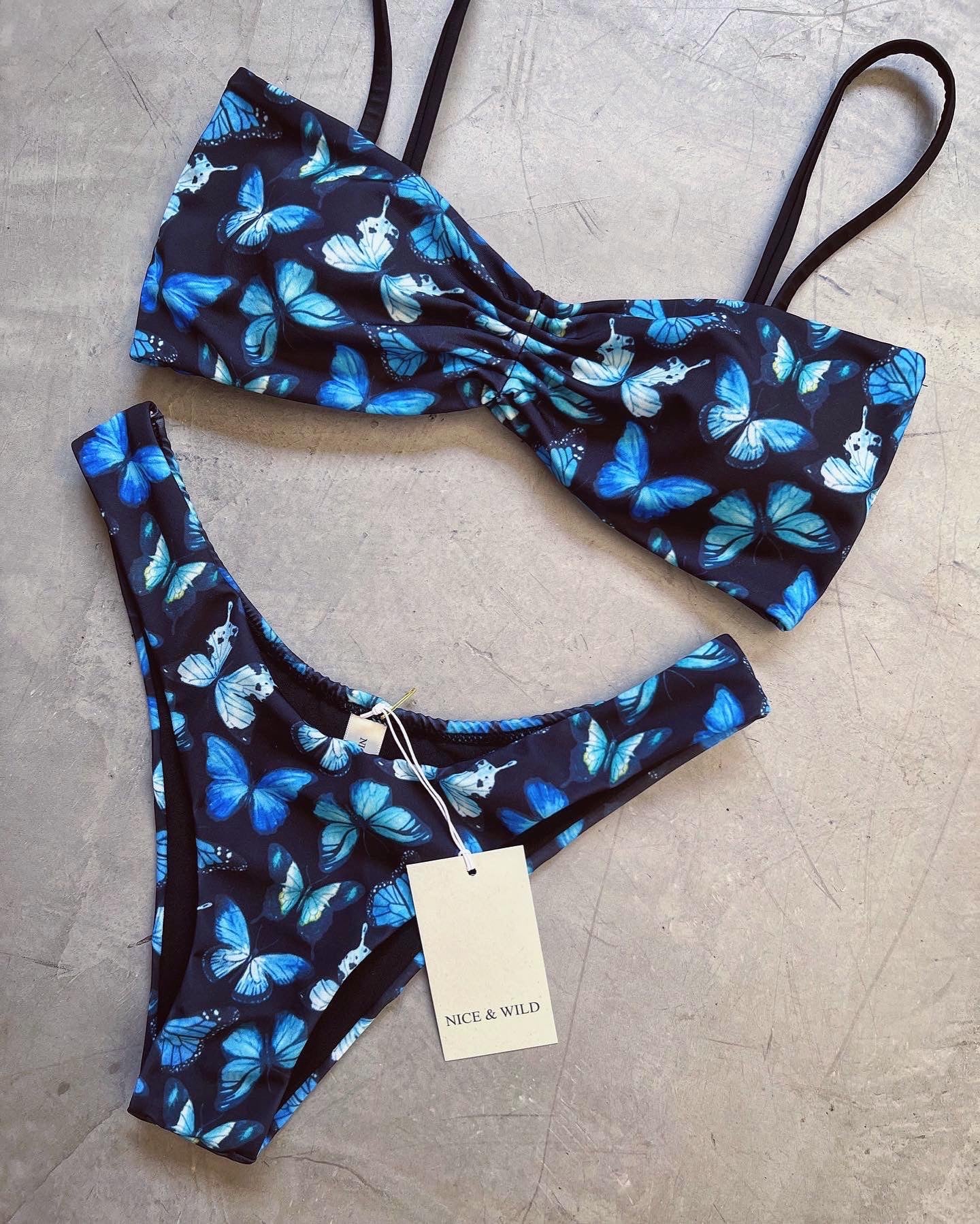 STRAPLESS MARIPOSA AZUL