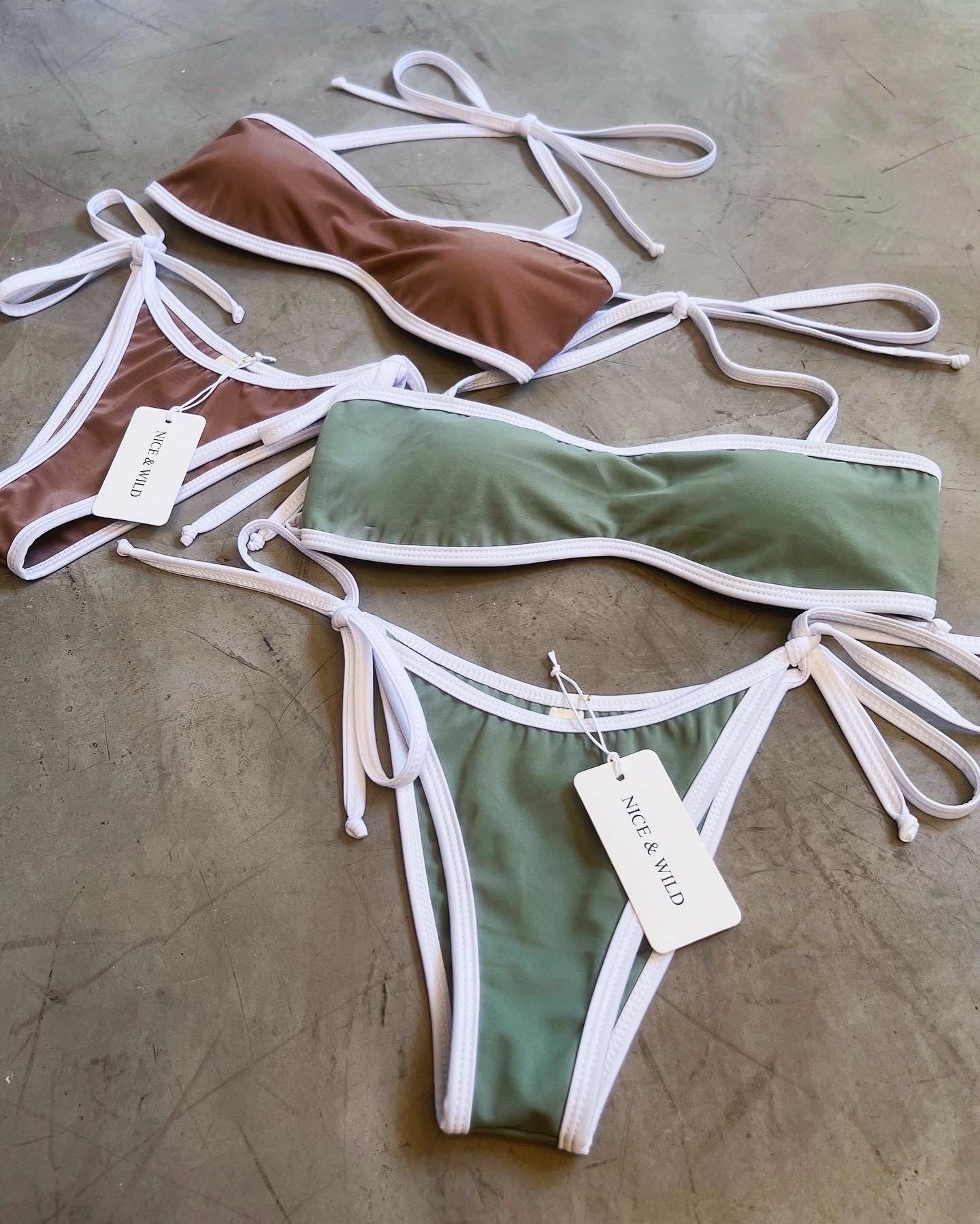 BIKINI STRAPLESS SESGO COLOR