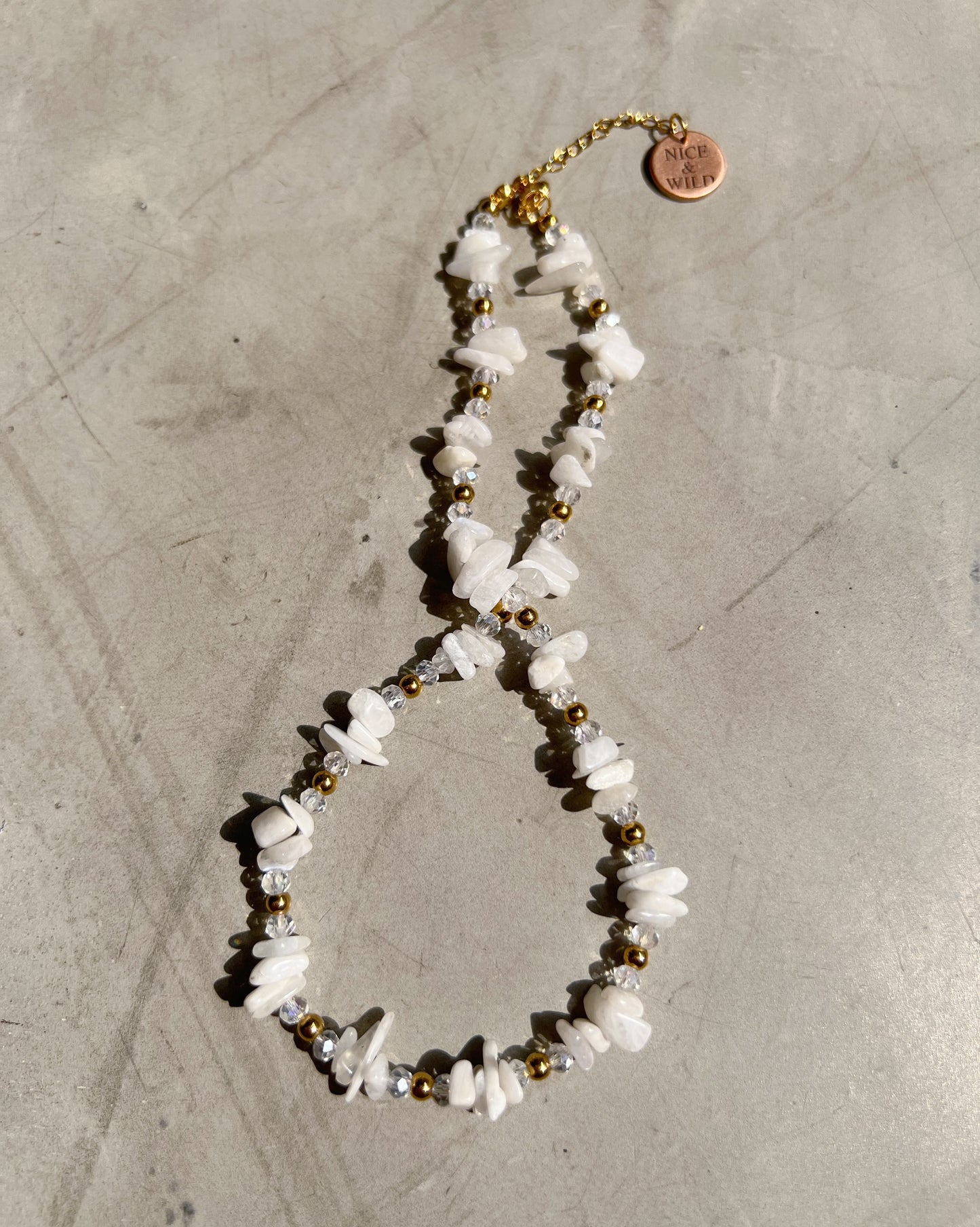 CHOKER CUARZO BLANCO Y MURANO