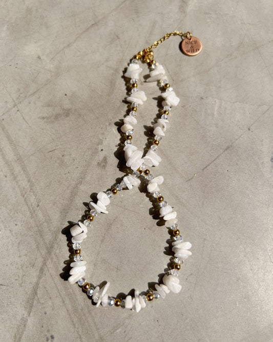 CHOKER CUARZO BLANCO Y MURANO